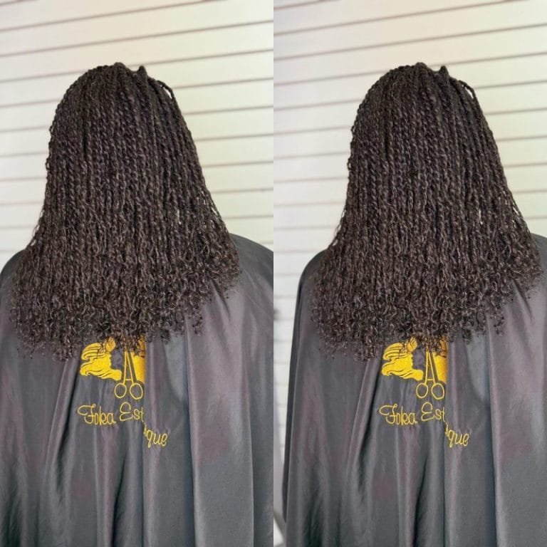 Micro-Twist fait avec des extensions — Extensions à la charge de la cliente