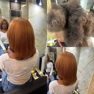 Lissage-sur-cheveux-afro et coloration